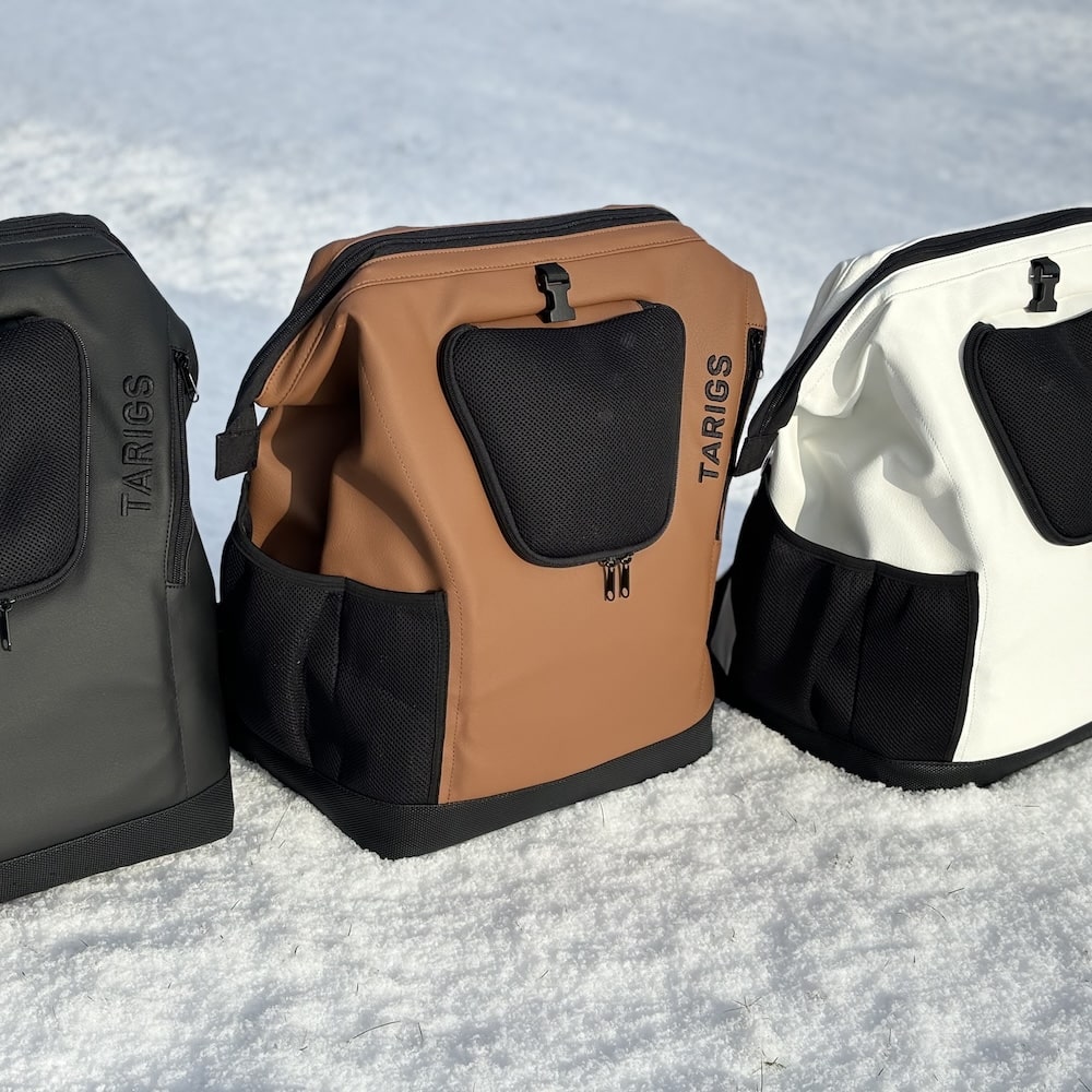 Stylish on the go with the TARIGS MountainRock Backpacks in black, brown and white faux leather. Sustainable and 100% vegan.