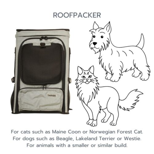 ROOFPACKER para gatos y perros en gris plateado